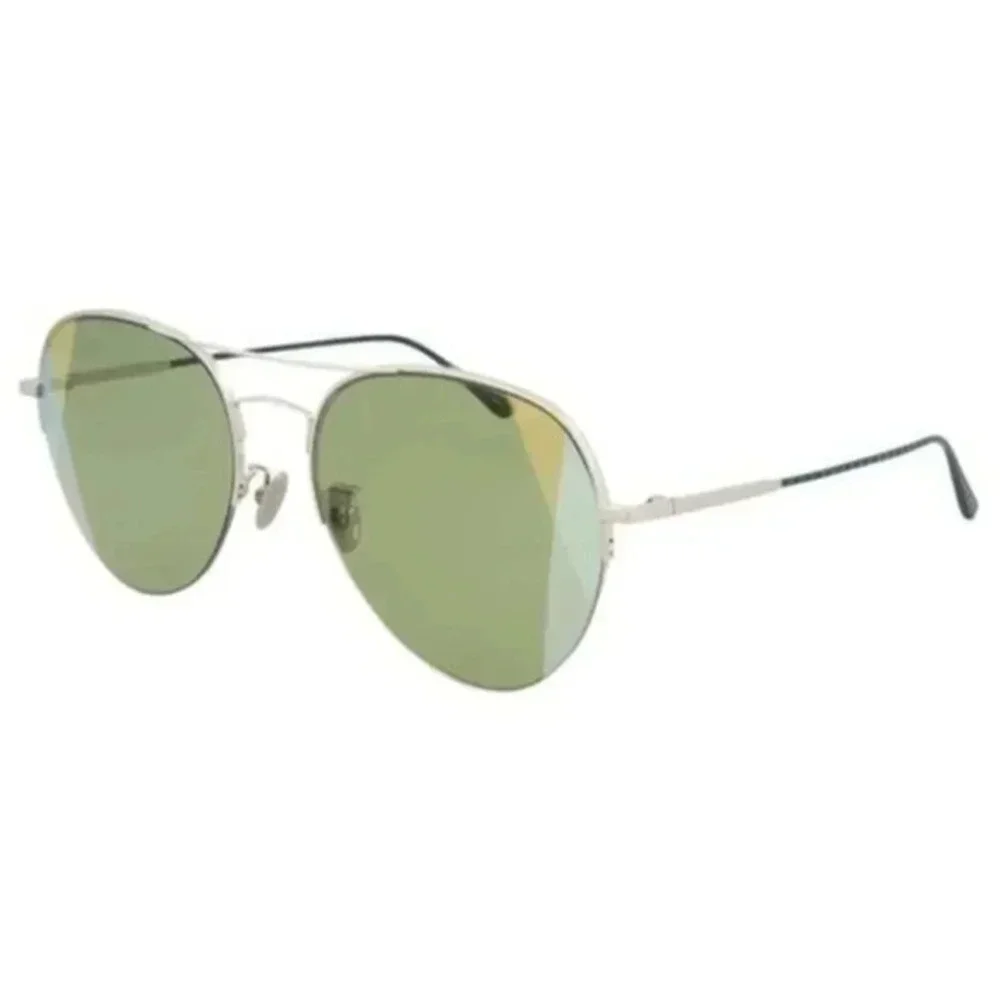 Bottega Veneta Unisex Sunglasses - Silver Metal Aviator Frame | BV0247S